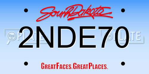 2NDE70 South Dakota License Plate