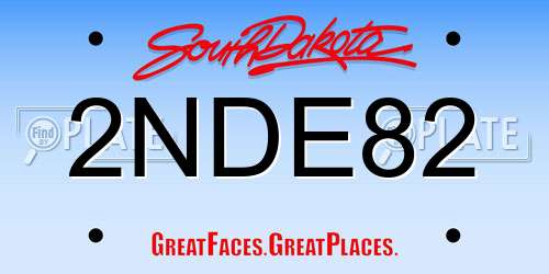 2NDE82 South Dakota License Plate