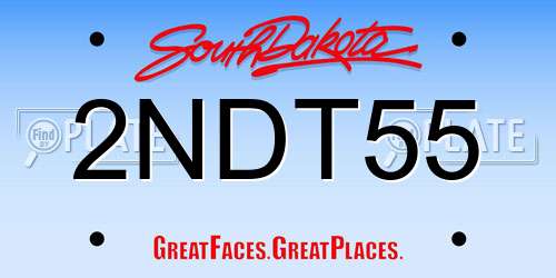 2NDT55 South Dakota License Plate