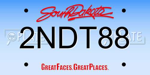 2NDT88 South Dakota License Plate