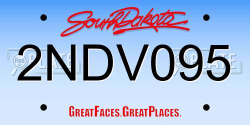 2NDV095 South Dakota License Plate