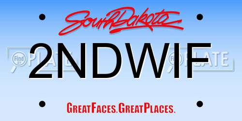 2NDWIF South Dakota License Plate