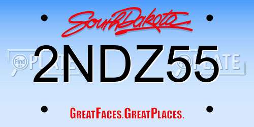 2NDZ55 South Dakota License Plate