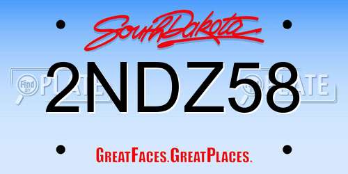 2NDZ58 South Dakota License Plate