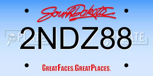 2NDZ88 South Dakota License Plate