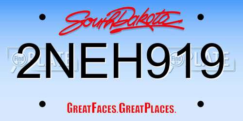 2NEH919 South Dakota License Plate