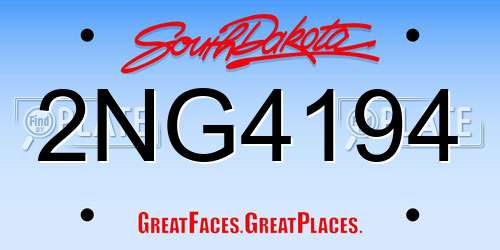 2NG4194 South Dakota License Plate