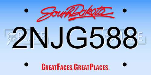2NJG588 South Dakota License Plate