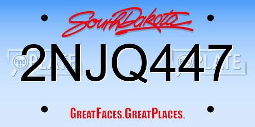 2NJQ447 South Dakota License Plate