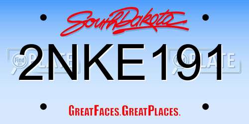 2NKE191 South Dakota License Plate