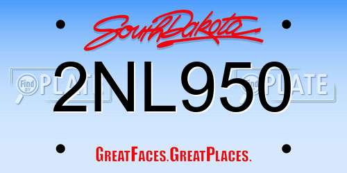 2NL950 South Dakota License Plate