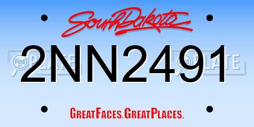 2NN2491 South Dakota License Plate