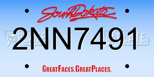 2NN7491 South Dakota License Plate