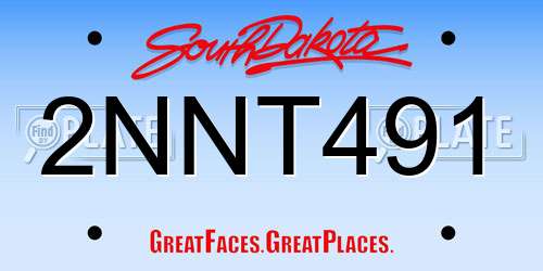 2NNT491 South Dakota License Plate