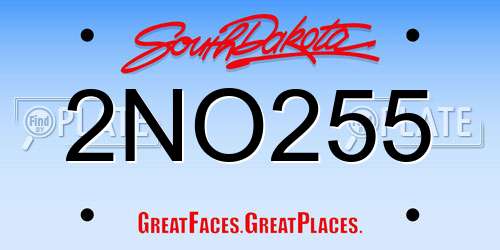 2NO255 South Dakota License Plate