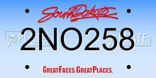 2NO258 South Dakota License Plate