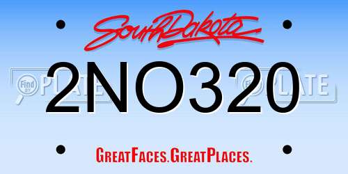 2NO320 South Dakota License Plate
