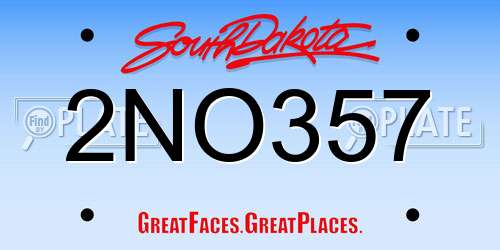 2NO357 South Dakota License Plate