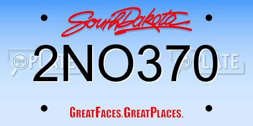 2NO370 South Dakota License Plate