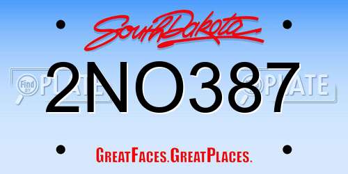 2NO387 South Dakota License Plate