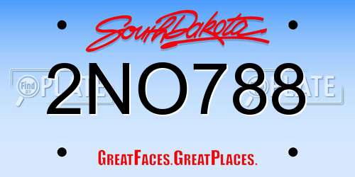2NO788 South Dakota License Plate