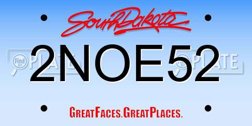 2NOE52 South Dakota License Plate