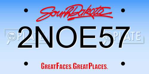 2NOE57 South Dakota License Plate