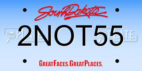 2NOT55 South Dakota License Plate