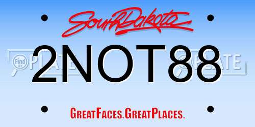 2NOT88 South Dakota License Plate
