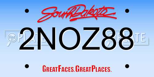 2NOZ88 South Dakota License Plate