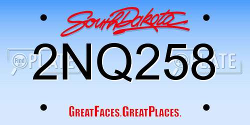 2NQ258 South Dakota License Plate