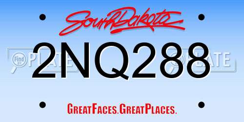 2NQ288 South Dakota License Plate
