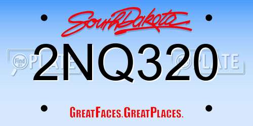 2NQ320 South Dakota License Plate
