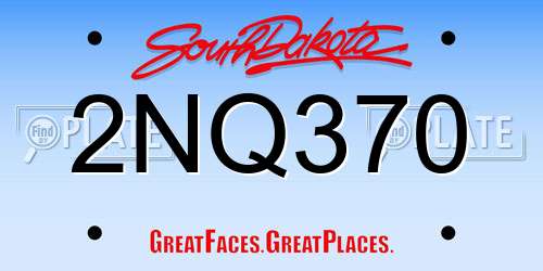 2NQ370 South Dakota License Plate