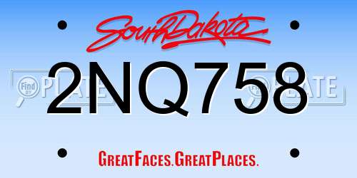 2NQ758 South Dakota License Plate