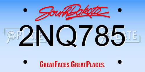 2NQ785 South Dakota License Plate