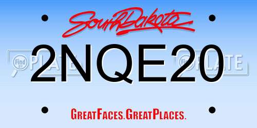 2NQE20 South Dakota License Plate