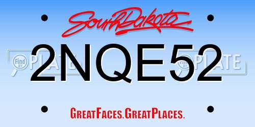 2NQE52 South Dakota License Plate