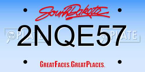 2NQE57 South Dakota License Plate