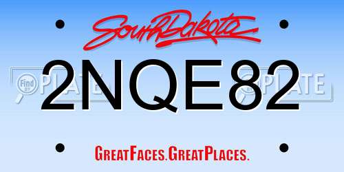 2NQE82 South Dakota License Plate