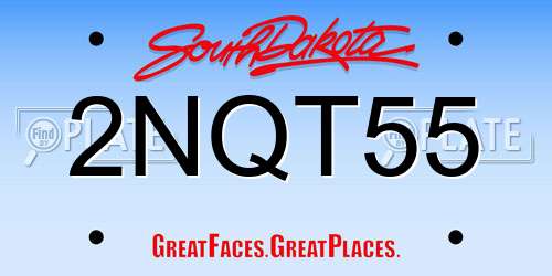 2NQT55 South Dakota License Plate