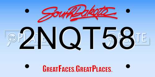 2NQT58 South Dakota License Plate