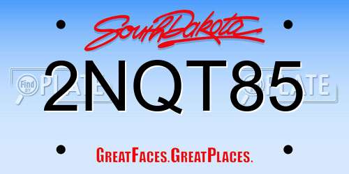 2NQT85 South Dakota License Plate