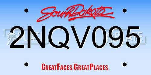 2NQV095 South Dakota License Plate