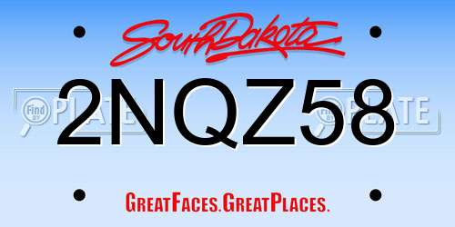 2NQZ58 South Dakota License Plate