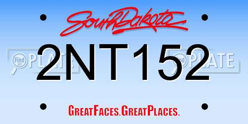 2NT152 South Dakota License Plate