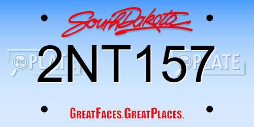 2NT157 South Dakota License Plate