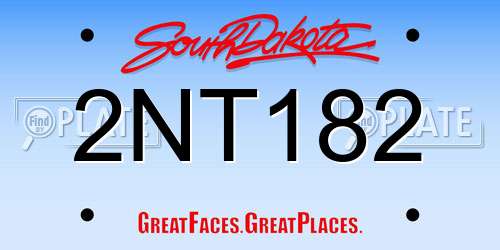 2NT182 South Dakota License Plate