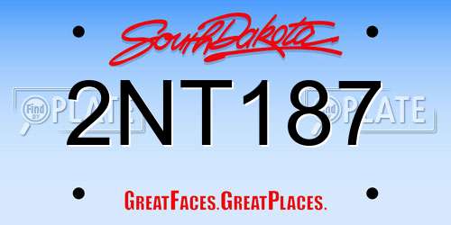 2NT187 South Dakota License Plate