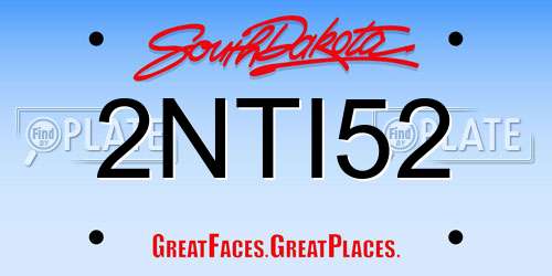 2NTI52 South Dakota License Plate
